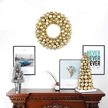 Costyleen 16 Inch Christmas Ball Tree for Festivities