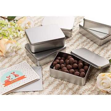 Juvale Silver Metal Cookie Tins - Versatile Gift Storage 6-Pack