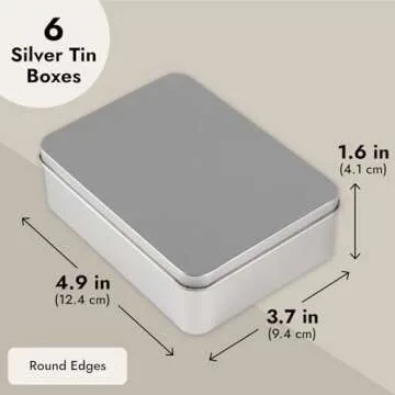 Juvale Silver Metal Cookie Tins - Versatile Gift Storage 6-Pack