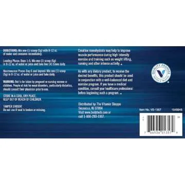 BodyTech 100% Pure Creatine Monohydrate Powder - Premium Micronized Creatine for Enhanced Muscle Strength and Performance - Supports Muscles, Recovery, and Increased Exercise (18oz/102 Servings)