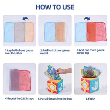 Jollybaby Baby Toys 6-12 Months - Montessori Toy for Babies and Toddlers Square Tissue Box Learning Toy for 6 Months+, Educational High Contrast Toy - Development STEM Toy - Baby Gift(Ocean)