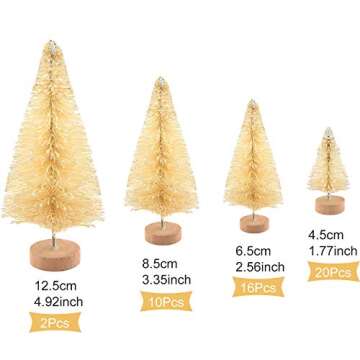 KUUQA 48 Pcs Mini Christmas Trees Bottle Brush Trees Tabletop Model Trees for Christmas Decoration D...