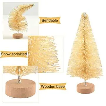 KUUQA 48 Pcs Mini Christmas Trees Bottle Brush Trees Tabletop Model Trees for Christmas Decoration DIY Room Decor Diorama Models (White), Small Size Trees