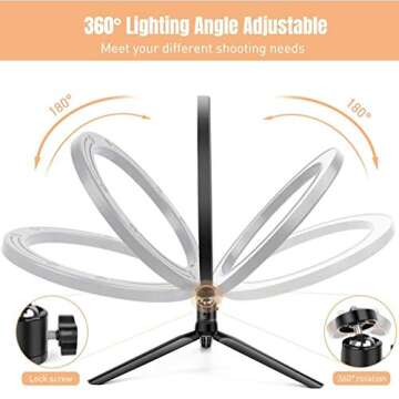LNIMI 10 Inch LED Light Dimmable Selfie Lamp with Tripod for YouTube Makeup Ringlight