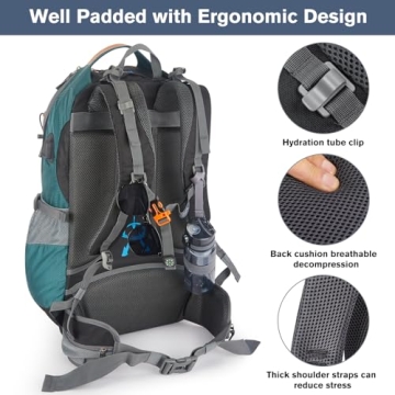 G4Free Waterproof 50L Hiking Backpack with Rain Cover