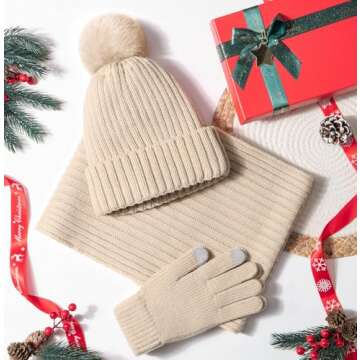 Birthday Gifts for Women, Relaxing Spa Gifts for Women Self Care Gifts Care Package Unique Birthday Gifts for Mom Women Friend Sister Wife Grandma Teacher Nurse w/Winter Beanie Hat Scarf Gloves Set