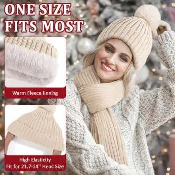 Birthday Gifts for Women, Relaxing Spa Gifts for Women Self Care Gifts Care Package Unique Birthday Gifts for Mom Women Friend Sister Wife Grandma Teacher Nurse w/Winter Beanie Hat Scarf Gloves Set