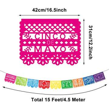 4 Packs Mexican Party Banner - 60 Feet Colorful Fiesta Decorations