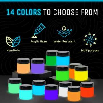 Glow In The Dark Acrylic Paint - Neutral Paints with 5+ Color Options for Art Paintings, Decorations, Outdoor & Indoor Art Craft for Adults, Students and Kids - 1 Ounce (Neutral Green)