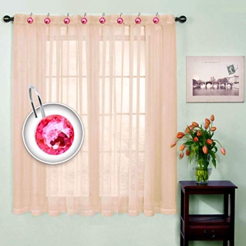BEAVO Decorative Pink Shower Curtain Hooks Set of 12