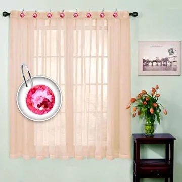 BEAVO Decorative Pink Shower Curtain Hooks Set of 12