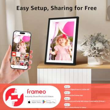 2 Pack WiFi Digital Picture Frame, 10.1 Inch Smart Digital Photo Frame with 64GB storage, 1280x800 I...