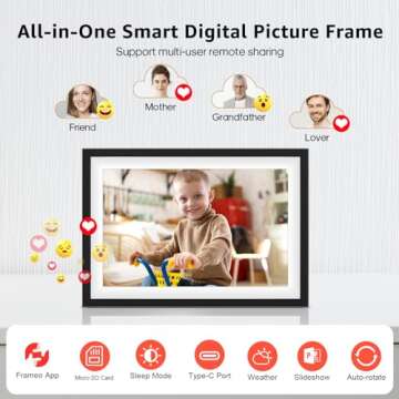 2 Pack WiFi Digital Picture Frame, 10.1 Inch Smart Digital Photo Frame with 64GB storage, 1280x800 IPS Touch Screen Digital Picture Frames Load from Phone, Easy Setup to Share Photos&Videos via Frameo