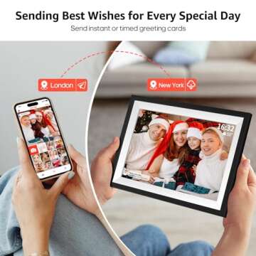 2 Pack WiFi Digital Picture Frame, 10.1 Inch Smart Digital Photo Frame with 64GB storage, 1280x800 IPS Touch Screen Digital Picture Frames Load from Phone, Easy Setup to Share Photos&Videos via Frameo