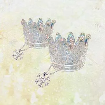 2PCS Nail Art Dappen Dish 2 In 1 Glass Dish for Nail Acrylic Liquid Powder–Nail Crystal Bowl/Glass Nails Cup/Nails Pen Holder, Crown Nails Glass Dish, Colorful Laser