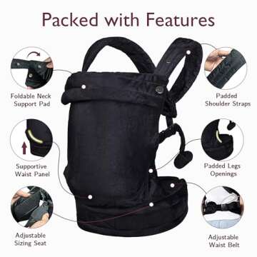 Baby Carrier Newborn to Toddler, 360 Infant Premium Velvet Baby Sling Ergonomic, All Seasons, Adjust...