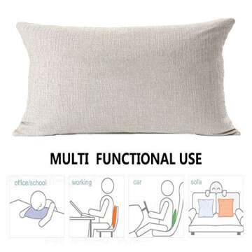 Bohemian Ethnic Style Throw Pillow Covers – Eco-Friendly Cotton Linen, 12" x 20" - Colorful Retro ...