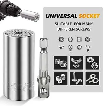 Super Universal Socket Tools Gifts for Mens Valentines Days Gifts for Him Her Universal Socket Power Drill Adapter (7-9MM) Cool Tools Gadgets for Men Birthday gifts for Women Men Dad(1)