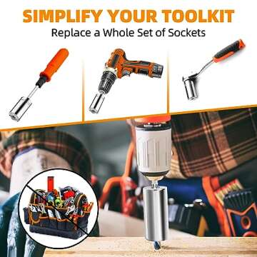 Super Universal Socket Tools Gifts for Mens Valentines Days Gifts for Him Her Universal Socket Power Drill Adapter (7-9MM) Cool Tools Gadgets for Men Birthday gifts for Women Men Dad(1)