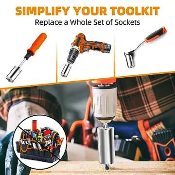 Super Universal Socket Tools Gifts for Mens Valentines Days Gifts for Him Her Universal Socket Power Drill Adapter (7-9MM) Cool Tools Gadgets for Men Birthday gifts for Women Men Dad(1)