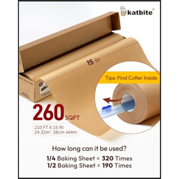 Katbite Unbleached Parchment Paper Roll 15 x 210 ft