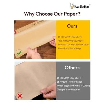 Katbite Unbleached Parchment Paper Roll 15 x 210 ft