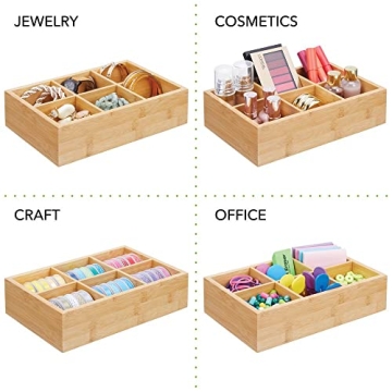 mDesign Bamboo Tea & Food Storage Organizer 2 Pack