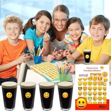 MORCART Emoji Stickers: Fun Drink Markers for Parties