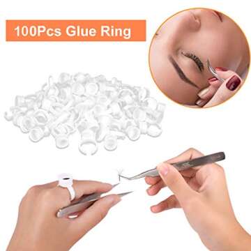 False Eyelash Extension kit, MYSWEETY 19PCS Professional Eyelashes Kit with Flat Mannequin Head, Lash Practice Kit Eyelash Grafting Training Tool Kit for Beginners Makeup Practice Eye Lashes Graft