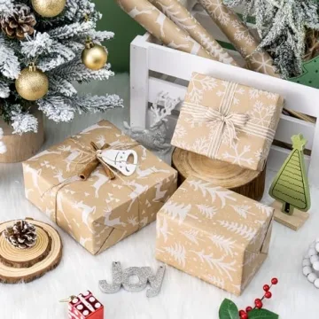 WRAPAHOLIC Kraft Christmas Wrapping Paper - Eco-Friendly