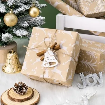 WRAPAHOLIC Kraft Christmas Wrapping Paper - Eco-Friendly