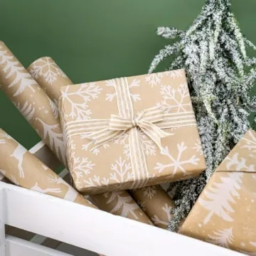 WRAPAHOLIC Kraft Christmas Wrapping Paper - Eco-Friendly