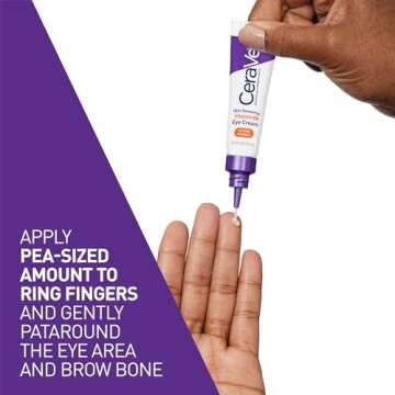 CeraVe Skin Renewing Vitamin C Eye Cream, Vitamin C, Hyaluronic Acid, Ceramides & Caffeine, Under Eye Cream For Dark Circles and Puffiness, Fragrance Free & Ophthalmologist Tested, 0.5 Fl. Oz