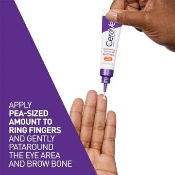 CeraVe Skin Renewing Vitamin C Eye Cream, Vitamin C, Hyaluronic Acid, Ceramides & Caffeine, Under Eye Cream For Dark Circles and Puffiness, Fragrance Free & Ophthalmologist Tested, 0.5 Fl. Oz