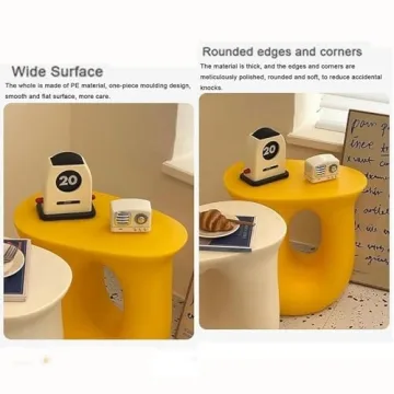 SJIOUEOT Light Luxury PE Sofa Side Table - Stylish & Functional