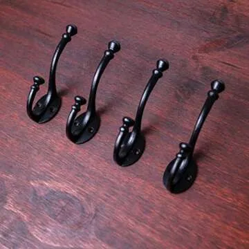 Vintage Cast Iron Wall Hooks - Rustic Farmhouse Decor