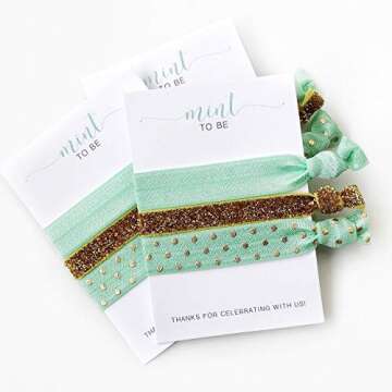 Mint To Be Bridal Shower Favors, Hair Ties Bracelets, Bachelorette Party Supplies and Decorations (5...
