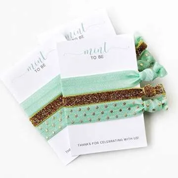 Mint To Be Bridal Shower Favors, Hair Ties Bracelets, Bachelorette Party Supplies and Decorations (5...