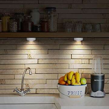Tap Light Push Lights, 6 Pack Portable Bright LED Puck Light Touch Light Night Lights Push Lights Battery Operated Under Cabinet Lighting for Closet Kitchen Under Counter Classroom Indoor Outdoor