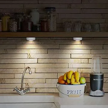Tap Light Push Lights, 6 Pack Portable Bright LED Puck Light Touch Light Night Lights Push Lights Battery Operated Under Cabinet Lighting for Closet Kitchen Under Counter Classroom Indoor Outdoor