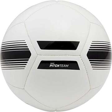 Nike Unisex's Pitch Team Soccer Ball Football Training, White/Black, 5