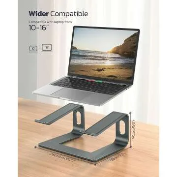 Nulaxy Ergonomic Laptop Stand for 10-15.6" Laptops