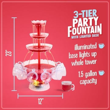 Nostalgia LPF230 LED Party Fountain 3-Tier Beverage Dispenser