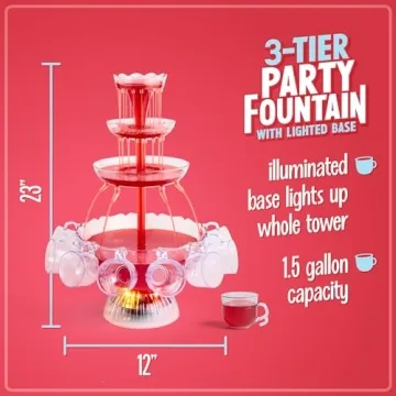 Nostalgia LPF230 LED Party Fountain 3-Tier Beverage Dispenser