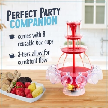Nostalgia LPF230 LED Party Fountain 3-Tier Beverage Dispenser