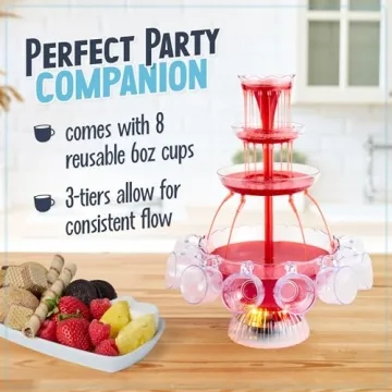 Nostalgia LPF230 LED Party Fountain 3-Tier Beverage Dispenser