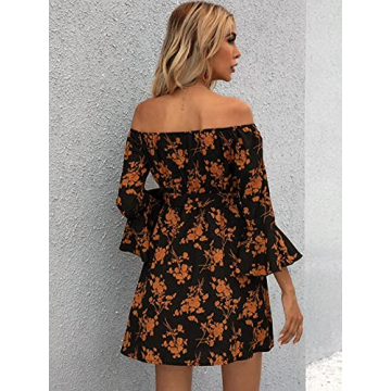 JECEIKA Off Shoulder Floral Dress for Weddings and Events