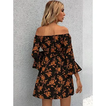 JECEIKA Off Shoulder Floral Dress for Weddings and Events