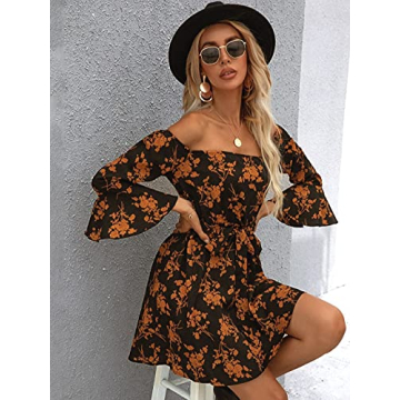 JECEIKA Off Shoulder Floral Dress for Weddings and Events