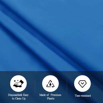 Durable Royal Blue Plastic Table Cloths for Parties